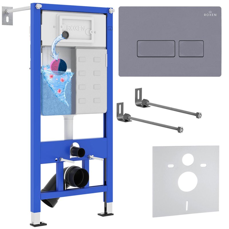 Инсталляция для подвесного унитаза 4 в 1 Roxen StounFix Dual Fresh 966767 с аромадозатором